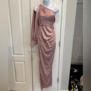 NWT Ieena by Mac Duggal Elegant One-Shoulder Pink Dress